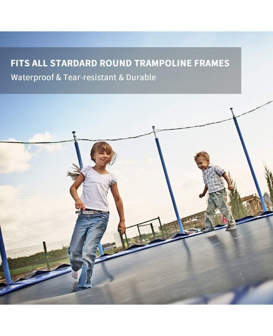 Trampoline Safety Pad Replacement Round Spring Protection Cover Fits 12FT 14FT 15FT Frames Water-Resistant Trampoline Accesso...