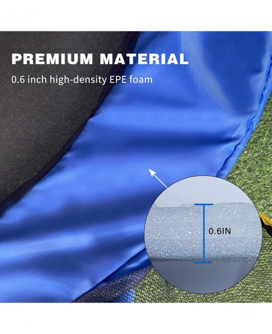 Trampoline Safety Pad Replacement Round Spring Protection Cover Fits 12FT 14FT 15FT Frames Water-Resistant Trampoline Accesso...