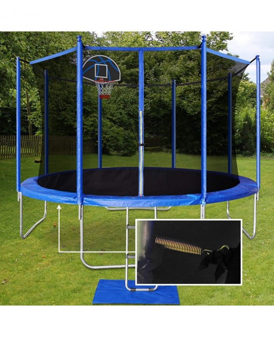 Trampoline Safety Pad Replacement Round Spring Protection Cover Fits 12FT 14FT 15FT Frames Water-Resistant Trampoline Accesso...