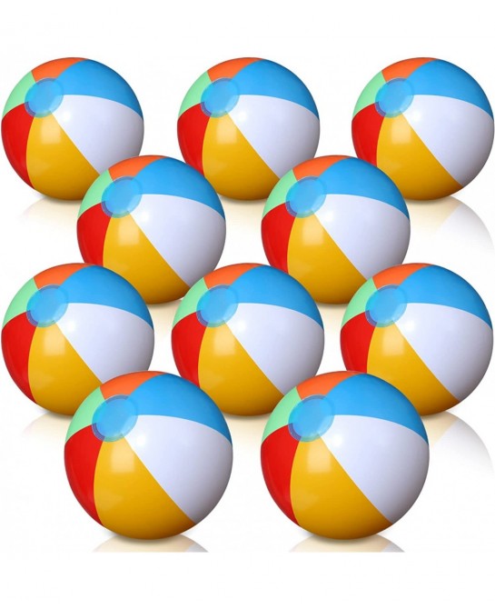 24 Pack 16 Inches Inflatable Beach Ball Kids and Adults Blow up Rainbow Colored Beach Ball for Beach Pool Party Favors School...