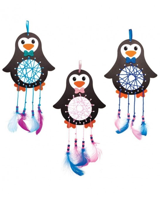 AT234 Penguin Dreamcatcher Kits - Pack Of 4 Christmas Arts And Crafts assorted $17.07 Kids' Drawing & Writing Boards