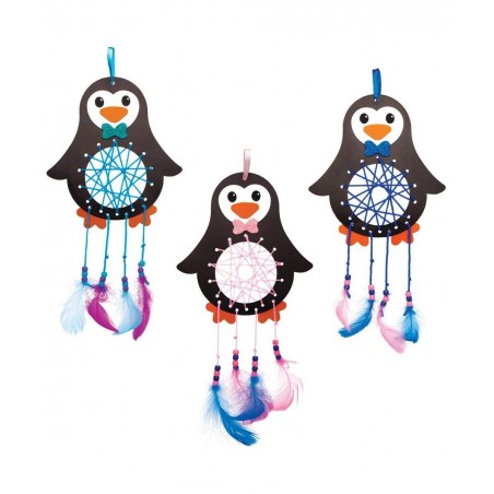 AT234 Penguin Dreamcatcher Kits - Pack Of 4 Christmas Arts And Crafts assorted $17.07 Kids' Drawing & Writing Boards