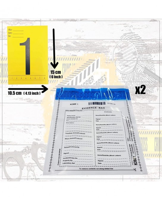 Crime Scene Tape Do Not Enter (20Feet) Evidence Bags (x2) Photo Evidence Frames(1 to 4) (10.5cm x 15cm Cards) $23.12 Gags & P...