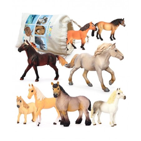 Horse Toys Figurines 8PCS Animal Farm Figures for Toddlers Kids Christmas Birthday Gift Plastic Preschool Pack $63.90 Play Fi...