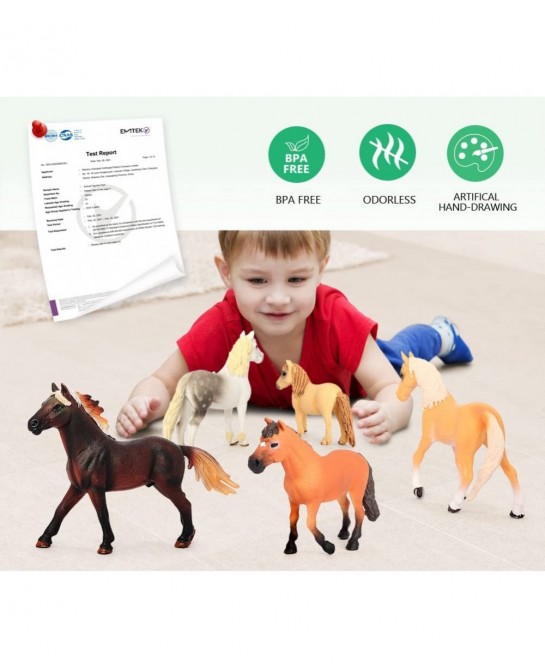 Horse Toys Figurines 8PCS Animal Farm Figures for Toddlers Kids Christmas Birthday Gift Plastic Preschool Pack $63.90 Play Fi...