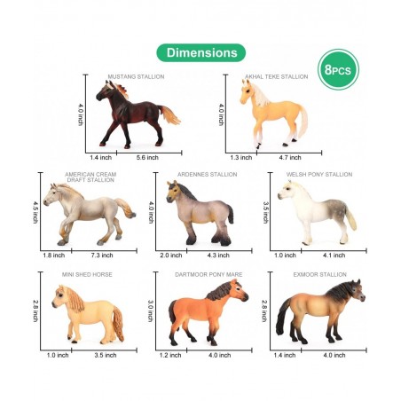 Horse Toys Figurines 8PCS Animal Farm Figures for Toddlers Kids Christmas Birthday Gift Plastic Preschool Pack $63.90 Play Fi...