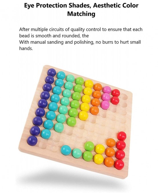 Kids Funny Rainbow Wooden Board Bead Game Wooden Peg Board Game Montessori Game Color Matching Sorting Learning Educational T...
