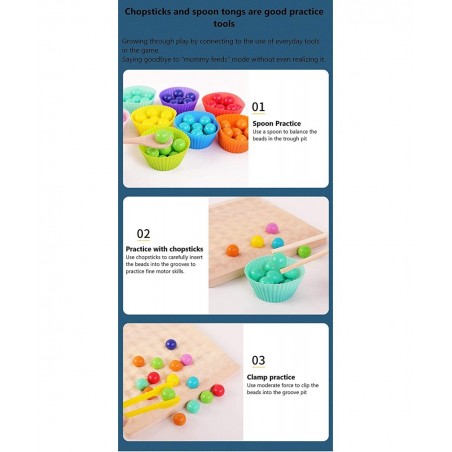 Kids Funny Rainbow Wooden Board Bead Game Wooden Peg Board Game Montessori Game Color Matching Sorting Learning Educational T...