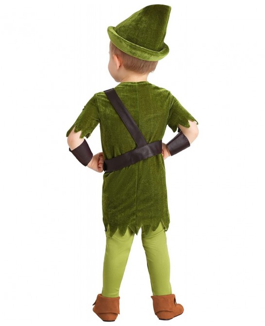Toddler Peter Pan Costume with Hat Shirt Tights Belt/Harness and Wrist Cuffs $44.32 Kids' Costumes