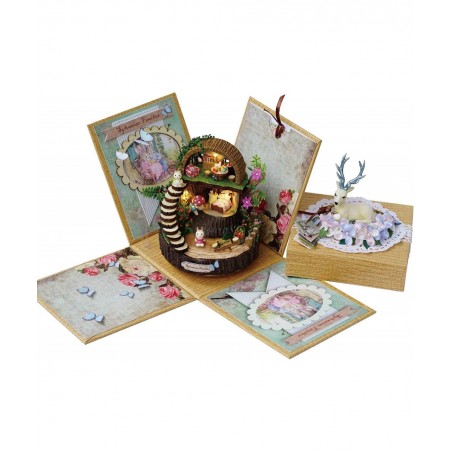 DIY Miniature Dollhouse Kit with Music Box 3D Puzzle Challenge for Adult Kids Xmas Gifts Fantasy Forest $48.84 Dollhouses