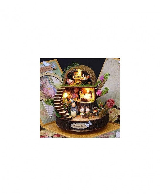DIY Miniature Dollhouse Kit with Music Box 3D Puzzle Challenge for Adult Kids Xmas Gifts Fantasy Forest $48.84 Dollhouses