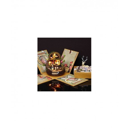 DIY Miniature Dollhouse Kit with Music Box 3D Puzzle Challenge for Adult Kids Xmas Gifts Fantasy Forest $48.84 Dollhouses