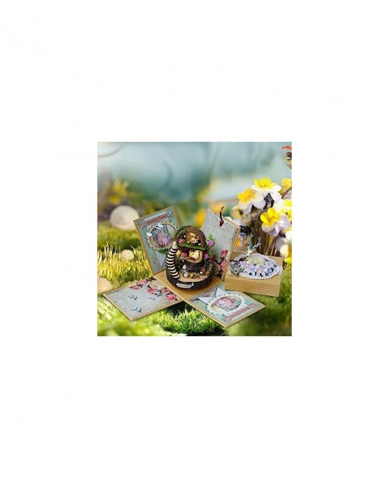 DIY Miniature Dollhouse Kit with Music Box 3D Puzzle Challenge for Adult Kids Xmas Gifts Fantasy Forest $48.84 Dollhouses