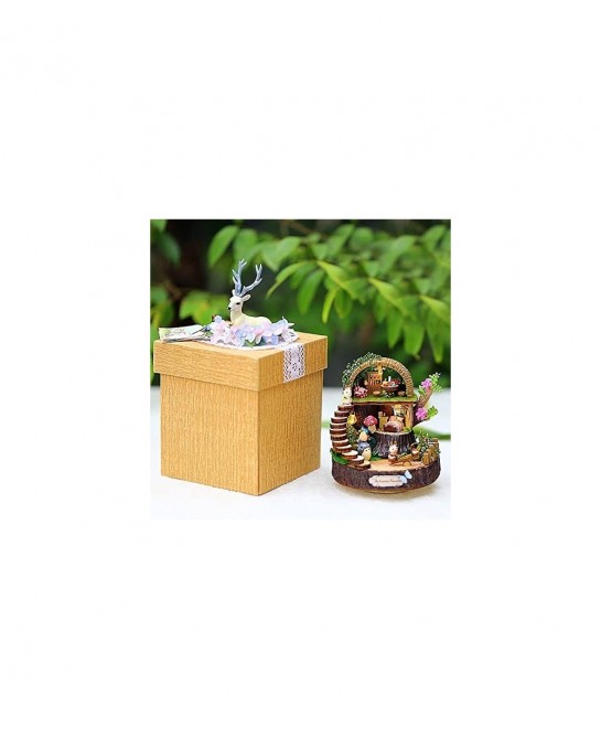 DIY Miniature Dollhouse Kit with Music Box 3D Puzzle Challenge for Adult Kids Xmas Gifts Fantasy Forest $48.84 Dollhouses