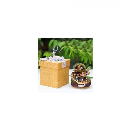 DIY Miniature Dollhouse Kit with Music Box 3D Puzzle Challenge for Adult Kids Xmas Gifts Fantasy Forest $48.84 Dollhouses