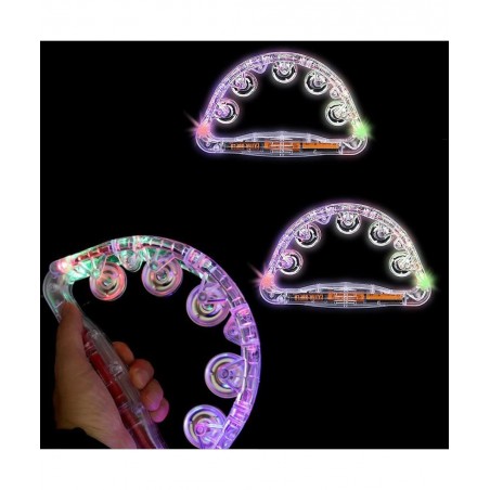 Flashing Tambourines Hand Held 9" Inch Tambourine Flashes in Assorted Colors Ring Metal Jingles Percussion Musical Educationa...