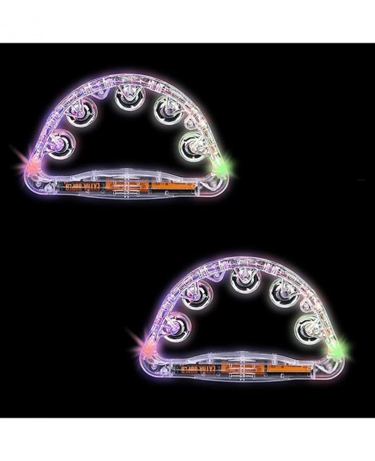 Flashing Tambourines Hand Held 9" Inch Tambourine Flashes in Assorted Colors Ring Metal Jingles Percussion Musical Educationa...