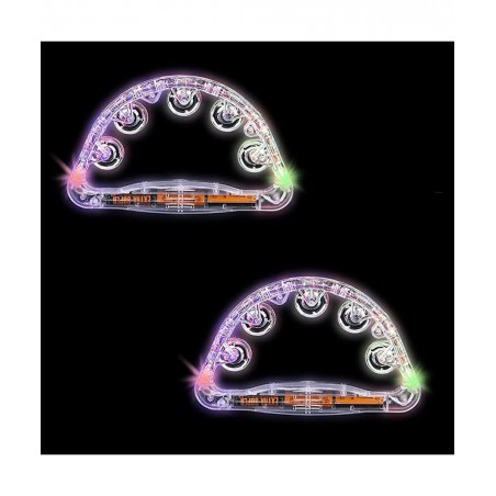 Flashing Tambourines Hand Held 9" Inch Tambourine Flashes in Assorted Colors Ring Metal Jingles Percussion Musical Educationa...