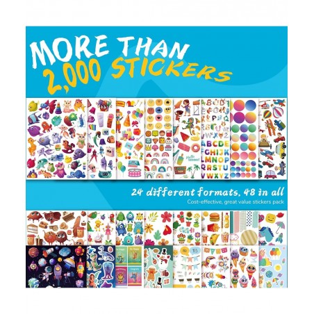 2000+ Amazing Stickers for Kids Various Themes Fun Craft Scrapbook Stickers Planners Gifts and Rewards DIY 48-Page Stickers f...