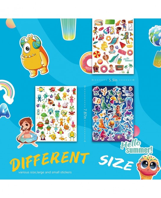 2000+ Amazing Stickers for Kids Various Themes Fun Craft Scrapbook Stickers Planners Gifts and Rewards DIY 48-Page Stickers f...
