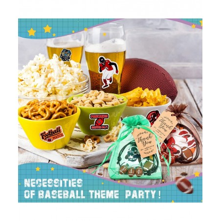 130 Pcs Football Party Favor Set Includes Adjustable Football Charm Bracelets Keychain Thank You Kraft Tags Green Brown Organ...