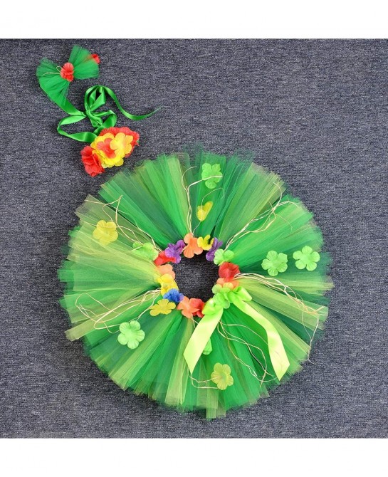 3pcs Hawaiian Hula Luau Tutu Set (2 Sizes: Girls Baby) Birthday Beach Party $39.14 Kids' Costumes