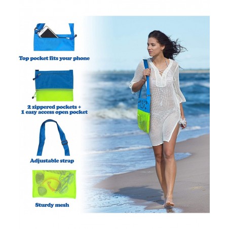 Shell Collecting Beach Bag (3 Pocket) $18.41 Sandboxes & Beach Toys