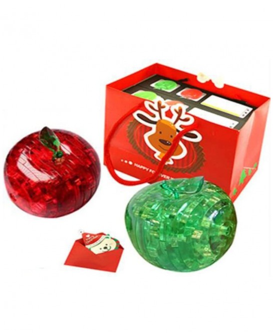 3D Puzzle Crystal Apple Plastic DIY Educational Toys Box（Red and Green） $49.16 3-D Puzzles