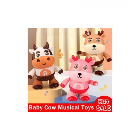 Baby Cow Musical Toys 2023 New Cute Dancing Walking Baby Cow Toy with Music LED Lights Baby Sensory Learning Development Musi...