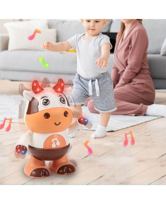 Baby Cow Musical Toys 2023 New Cute Dancing Walking Baby Cow Toy with Music LED Lights Baby Sensory Learning Development Musi...