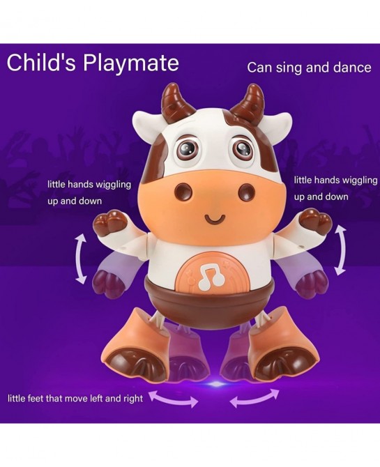 Baby Cow Musical Toys 2023 New Cute Dancing Walking Baby Cow Toy with Music LED Lights Baby Sensory Learning Development Musi...