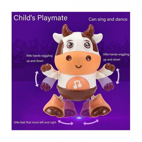 Baby Cow Musical Toys 2023 New Cute Dancing Walking Baby Cow Toy with Music LED Lights Baby Sensory Learning Development Musi...
