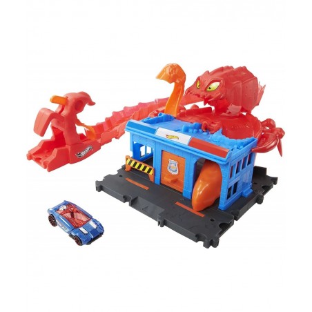 City Scorpion Flex Attack with 1 Toy Car Connects to Other Sets Bendable Tail Track Extends 2.5 Feet Gift for Kids 4 to 8 Yea...