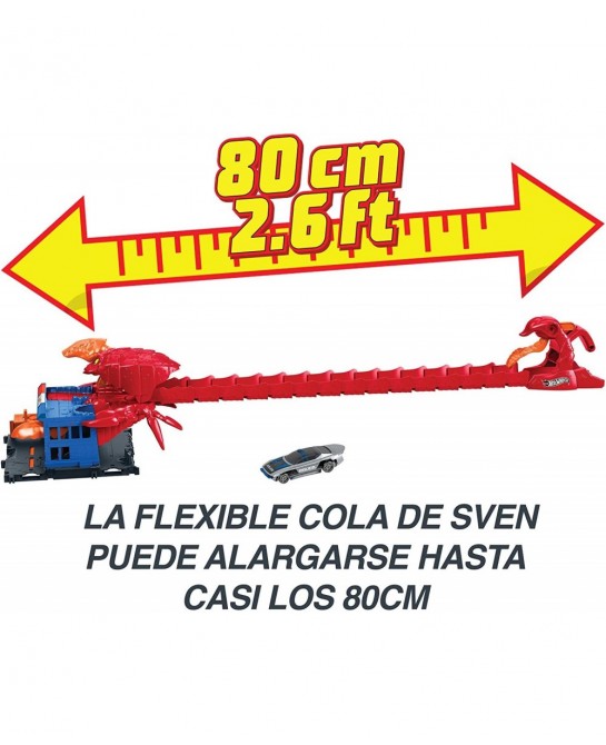 City Scorpion Flex Attack with 1 Toy Car Connects to Other Sets Bendable Tail Track Extends 2.5 Feet Gift for Kids 4 to 8 Yea...