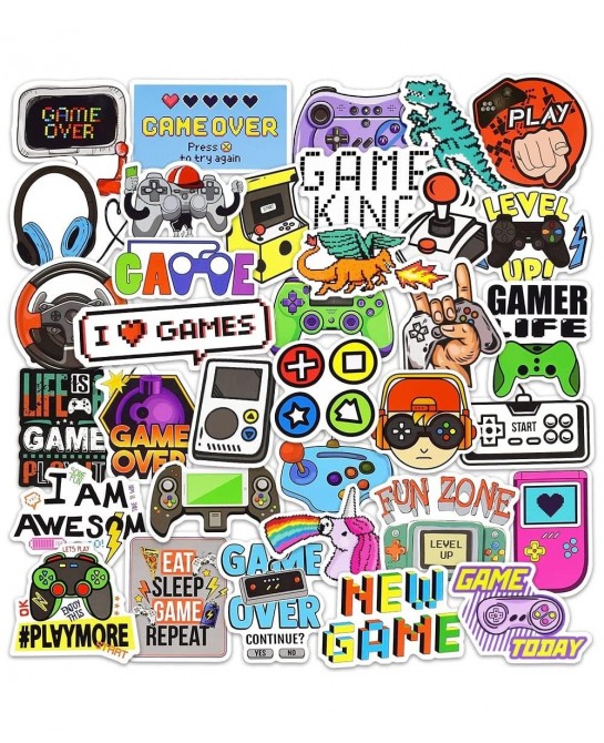 Gaming Stickers for Kids Water Bottles Video Gamer Stickers for Laptop Game Reward Vinyl Stickers Pack for Teachers $14.91 Ki...