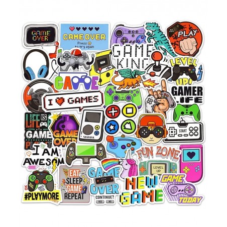 Gaming Stickers for Kids Water Bottles Video Gamer Stickers for Laptop Game Reward Vinyl Stickers Pack for Teachers $14.91 Ki...