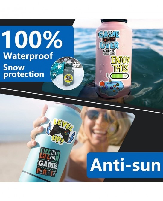 Gaming Stickers for Kids Water Bottles Video Gamer Stickers for Laptop Game Reward Vinyl Stickers Pack for Teachers $14.91 Ki...