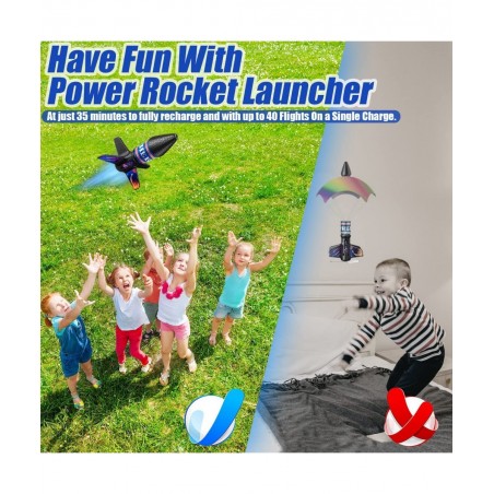 Rocket Launcher for Kids Motorized Air Rocket Toy for Ages 8-12 Launch Rocket up to 164 ft Fun Outdoor Toy Self-Launching Roc...