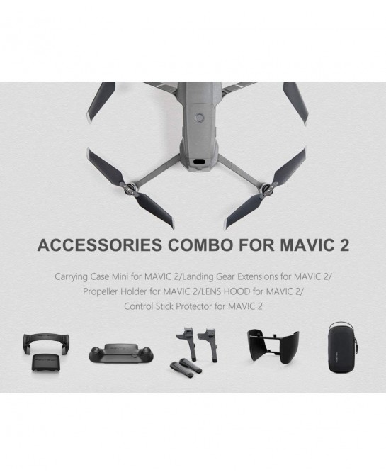 Accessories Combo for DJI Mavic 2 Pro & Zoom (includes Mini Carrying Case Landing Gear Extension Lens Hood Propeller Holder a...