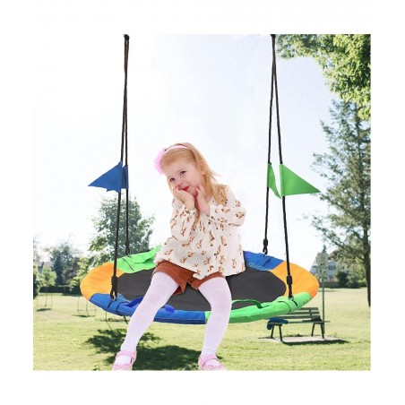 Saucer Swing for Kids Outdoor with Handle - Round Outdoor Swings for Swingset - Large Tree Swings for Children with Hanging K...