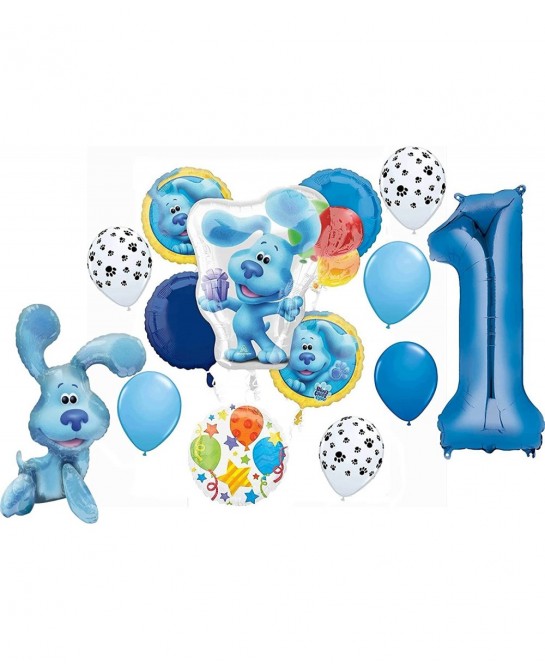 Blue's Clues 1st Birthday Party Supplies Blue the Dog Table Topper Balloon Bouquet Decorations $42.70 Kids' Party Decorations