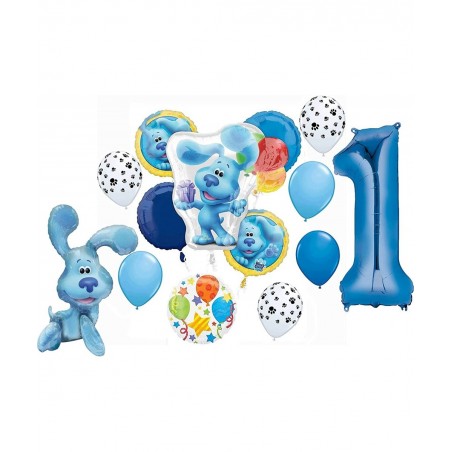 Blue's Clues 1st Birthday Party Supplies Blue the Dog Table Topper Balloon Bouquet Decorations $42.70 Kids' Party Decorations
