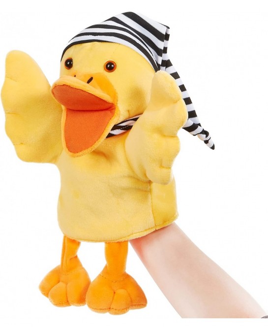 Duck Hand Puppet Vivid Plush Interactive Toy Yellow Hand Puppet with Movable Mouth- Hand Puppets for Kids All Ages 12.5inches...