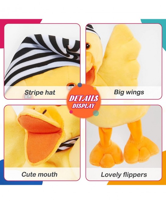 Duck Hand Puppet Vivid Plush Interactive Toy Yellow Hand Puppet with Movable Mouth- Hand Puppets for Kids All Ages 12.5inches...
