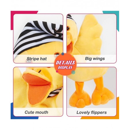 Duck Hand Puppet Vivid Plush Interactive Toy Yellow Hand Puppet with Movable Mouth- Hand Puppets for Kids All Ages 12.5inches...