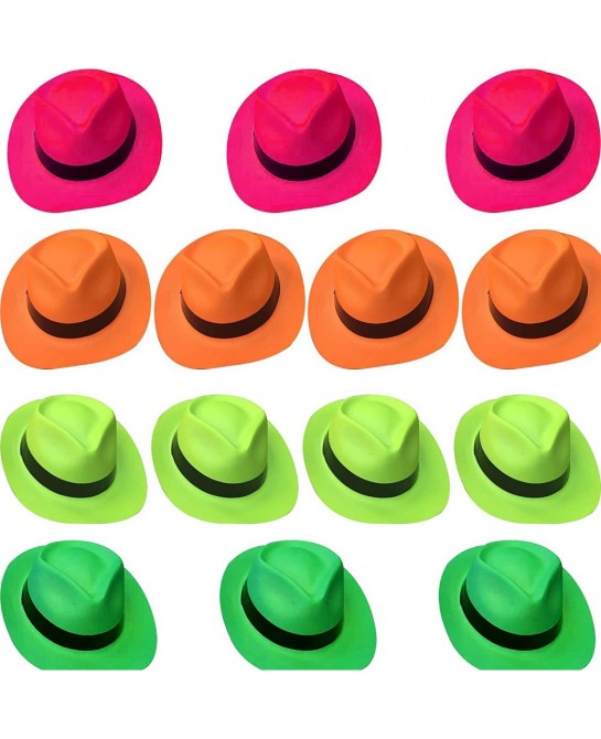 14 Pack Neon Color Plastic Hats Party Hats for Birthday Bachelorette Cowboy Theme Party Supplies 4 Colors $33.84 Kids' Party ...