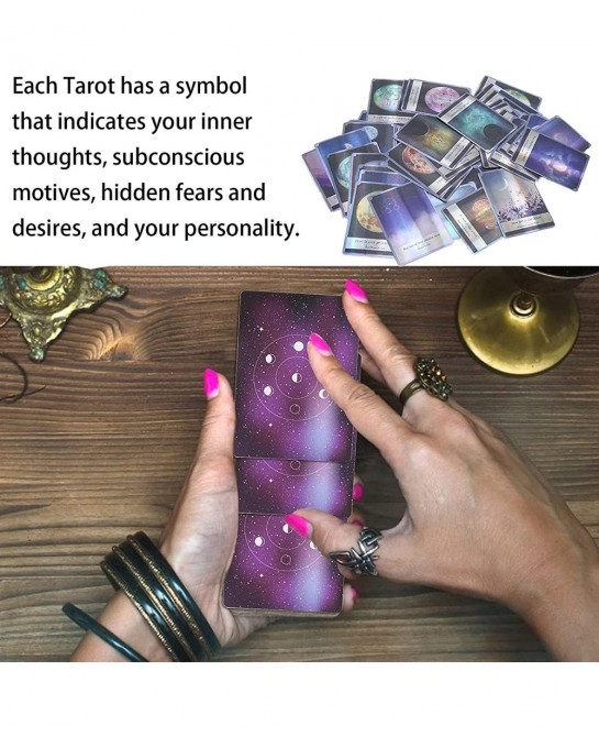 Tarot Cards Deck Classic Fate Divination Fortune Telling Tarot Deck Board Game Mini Hologram Paper English Divination Cards I...