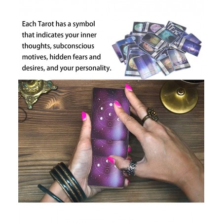 Tarot Cards Deck Classic Fate Divination Fortune Telling Tarot Deck Board Game Mini Hologram Paper English Divination Cards I...