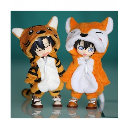Tiger Suit Onesies 1/12 BJD OB11 Doll 4.3 inches (11 cm) Figure Accessory (D) $23.81 Doll Accessories