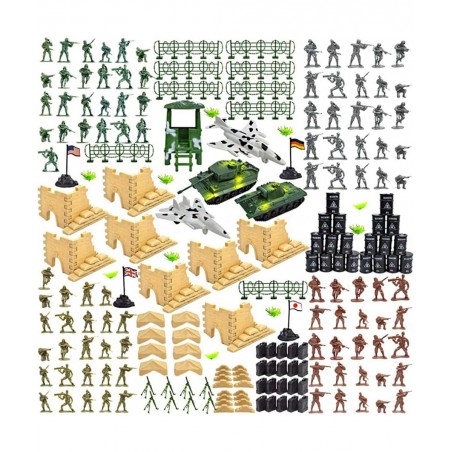 250PCS Army Men Military Set Military Figures and Accessories with Hand Bag World War II Army Men Toys for Boys $42.75 Play F...